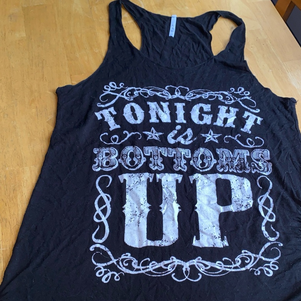 Tonight Is Bottoms Up Racerback Tank Jack Daniels Style Size S black